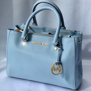 Michael Kors Small Blue Sutton Saffino Satchel